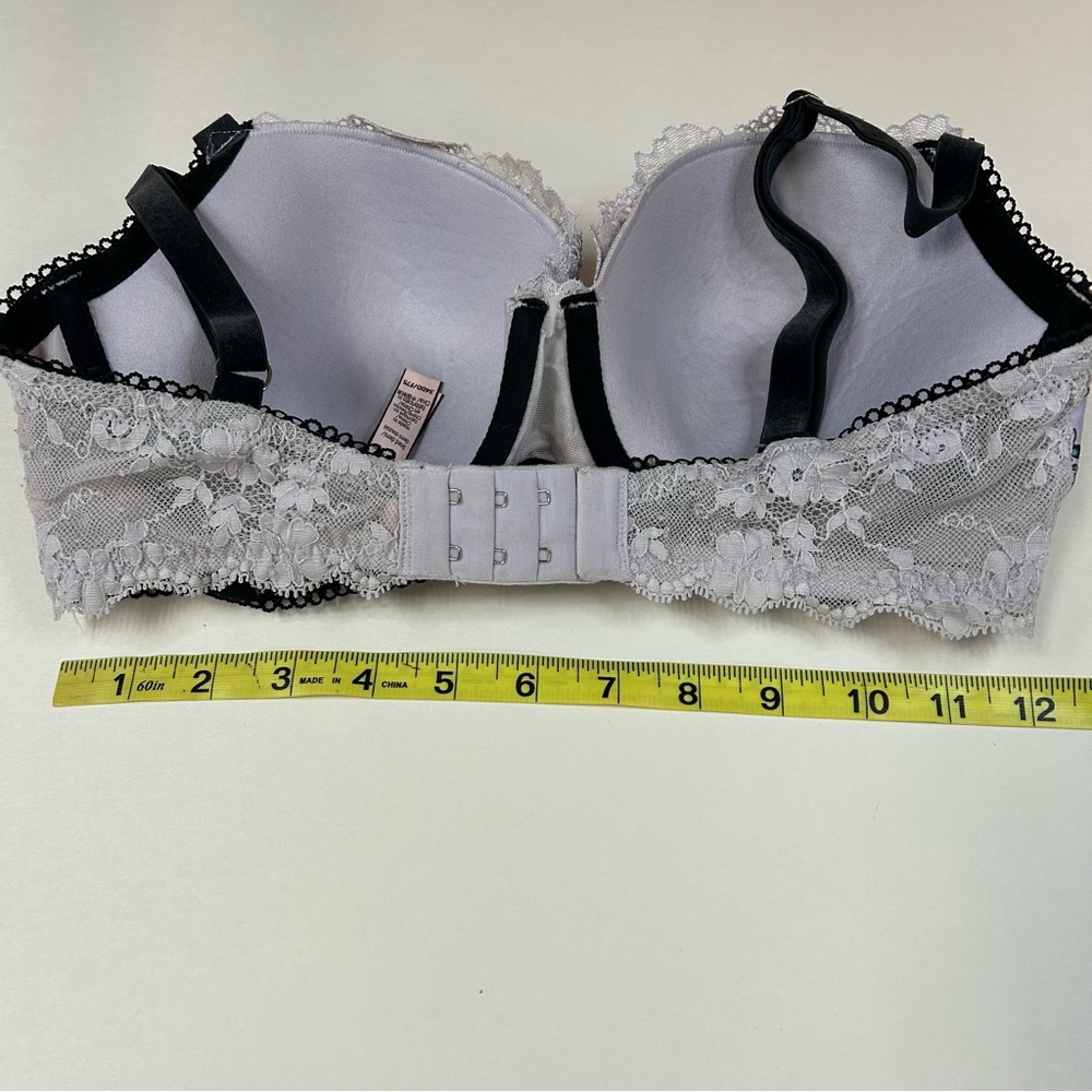 Dream Angels Victorias Secret 34DD Lined Demi Bra Floral Purple Pink Black #2954 - Picture 9 of 12